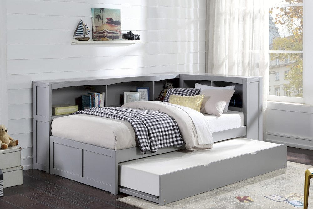Homelegance  - Orion Twin Bookcase Corner Platform Bed W/ Twin Trundle - B2063BC-1BCRx  view 4