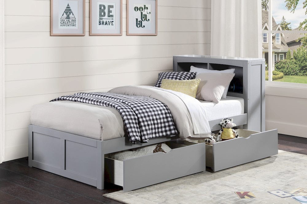 Homelegance  - Orion Twin Bookcase Platform Bed W/ Storage Boxes - B2063BC-1Tx  view 4