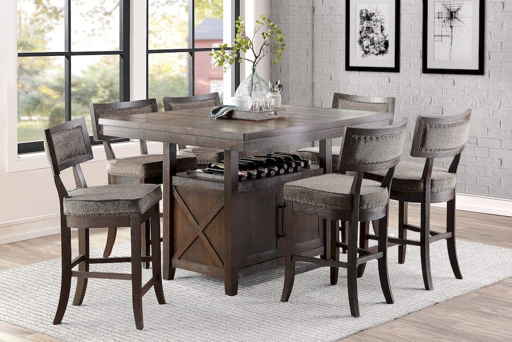 Homelegance  - Oxton Counter Height Chair, Fabric in Baltimore Espresso - 5655-24FA  view 3