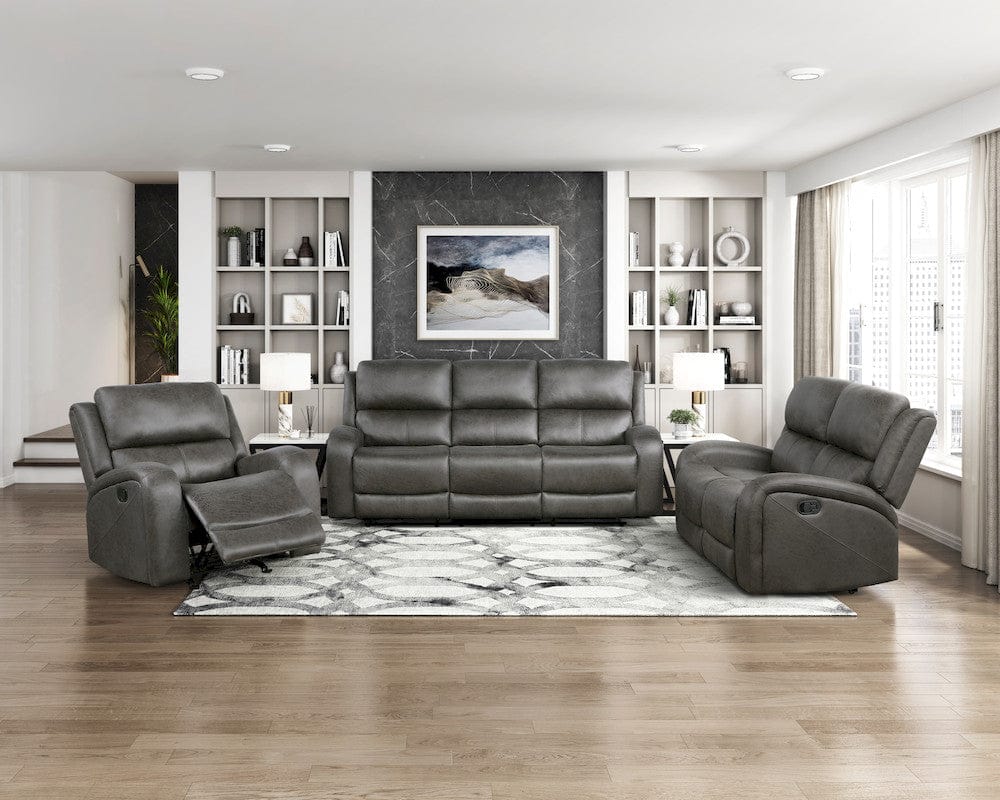 Homelegance  - Pagosa Double Reclining Love Seat in Gray - 9601GY-2  view 8