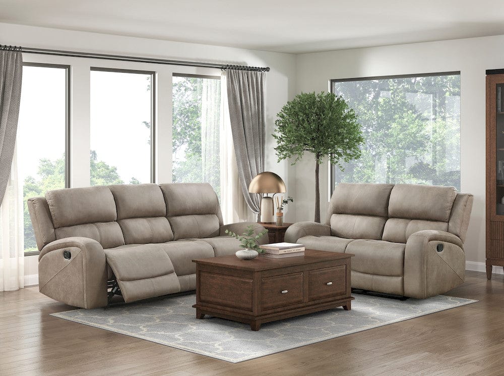 Homelegance  - Pagosa Double Reclining Sofa in Brown - 9601BR-3  view 2