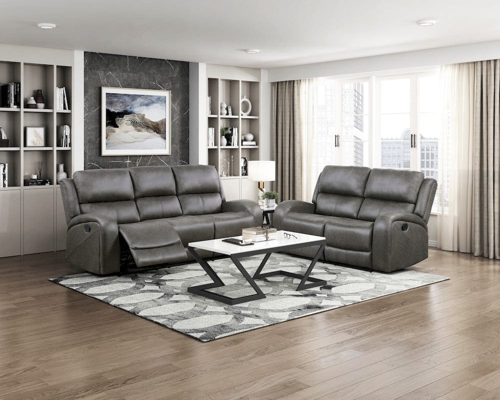 Homelegance  - Pagosa Double Reclining Sofa in Gray - 9601GY-3  view 8