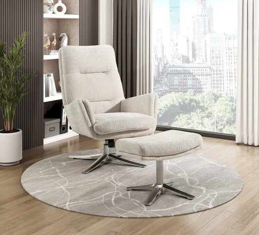 Homelegance  - Parker Swivel Chair W/ Ottoman in Beige - 1159BE  view 2