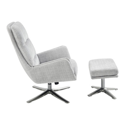 Homelegance  - Parker Swivel Chair W/ Ottoman in Gray - 1159GY  view 4