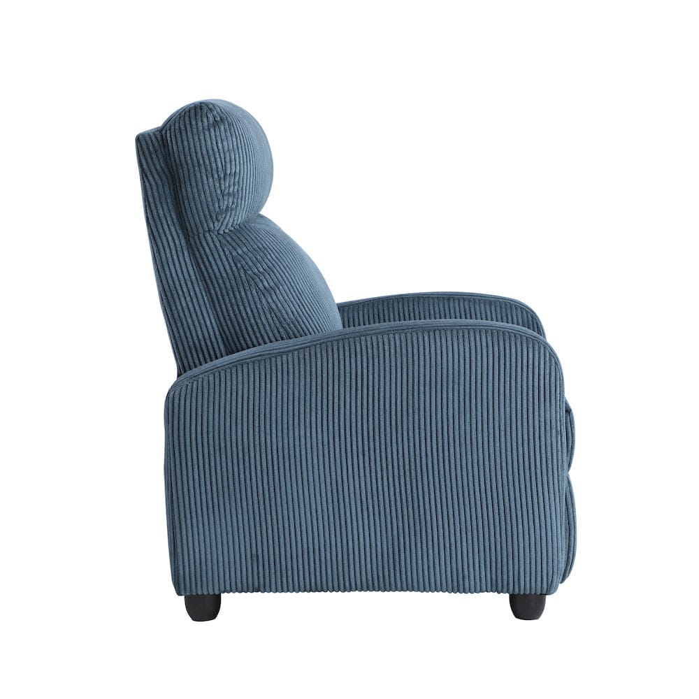 Homelegance  - Parsons Push Back Reclining Chair in Midnight blue - 9588MDN-1PB  view 4