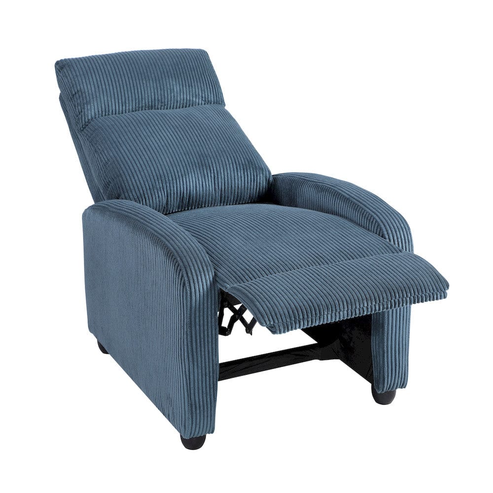 Homelegance  - Parsons Push Back Reclining Chair in Midnight blue - 9588MDN-1PB  view 8