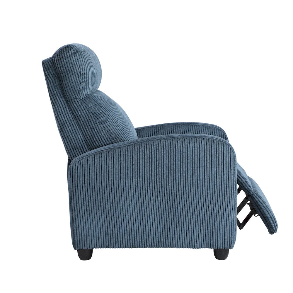 Homelegance  - Parsons Push Back Reclining Chair in Midnight blue - 9588MDN-1PB  view 10