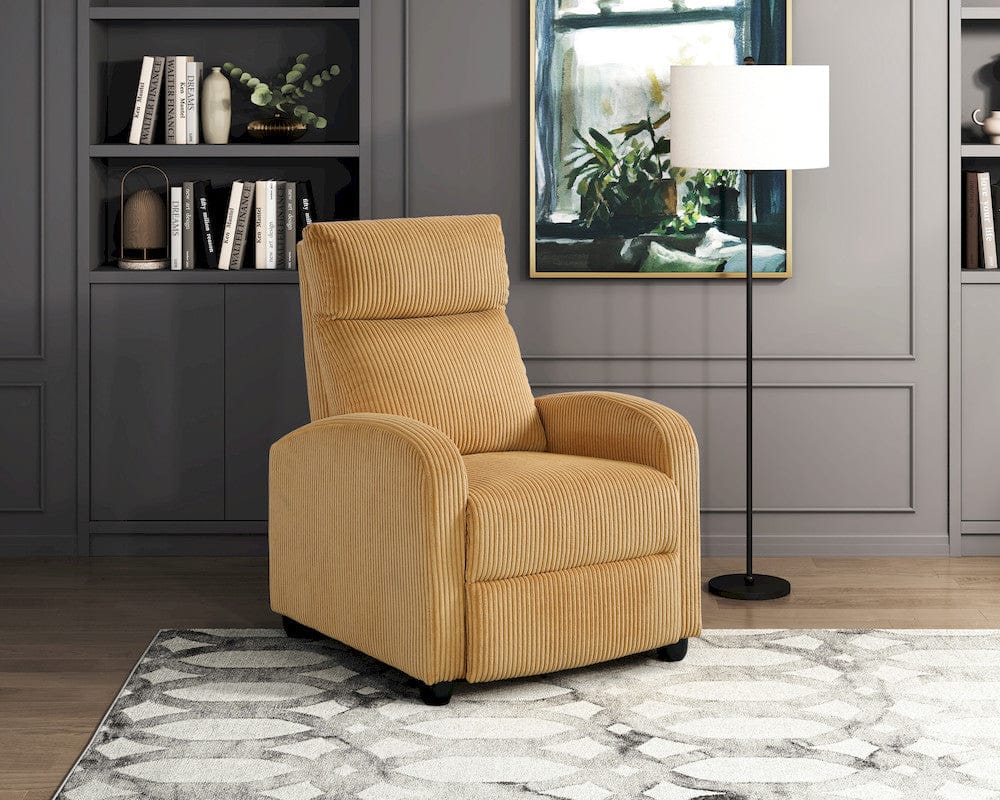 Homelegance  - Parsons Push Back Reclining Chair in Yellow - 9588YLW-1PB  view 8