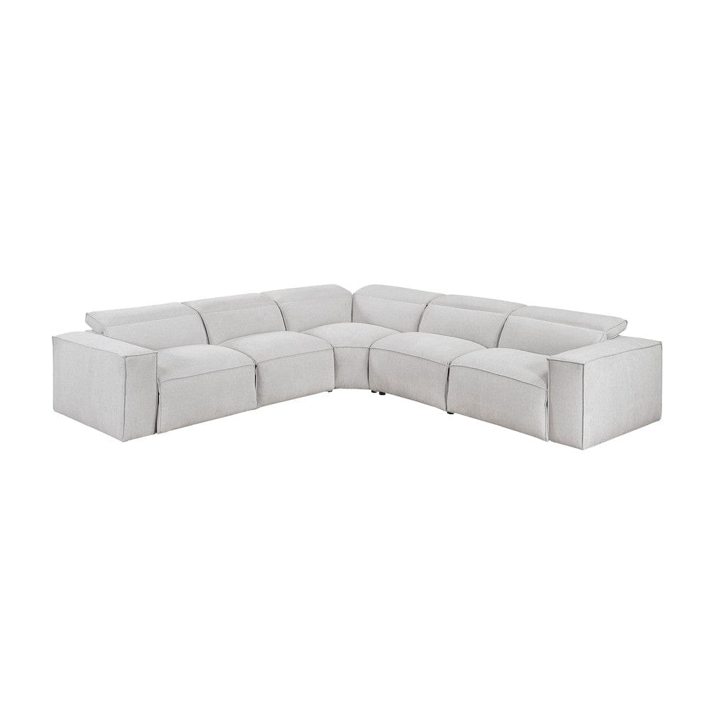 Homelegance  - Phoebe 5-Piece Modular Power Reclining Sectional W/ Power Headrests in Light gray - 8414GRYx5LRRRPWH  view 1