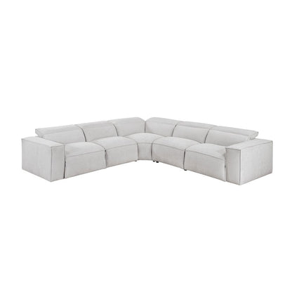 Homelegance  - Phoebe 5-Piece Modular Power Reclining Sectional W/ Power Headrests in Light gray - 8414GRYx5LRRRPWH  view 1