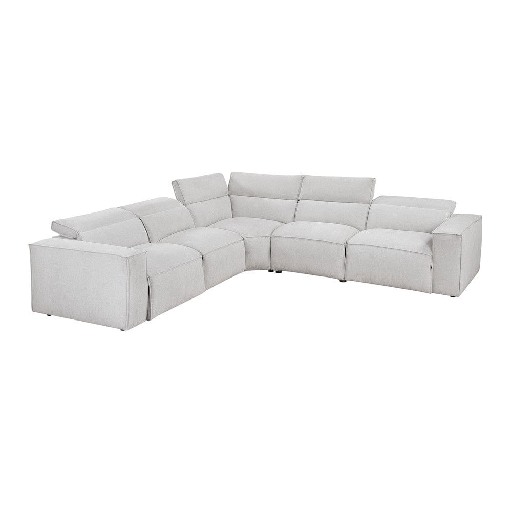 Homelegance  - Phoebe 5-Piece Modular Power Reclining Sectional W/ Power Headrests in Light gray - 8414GRYx5LRRRPWH  view 2