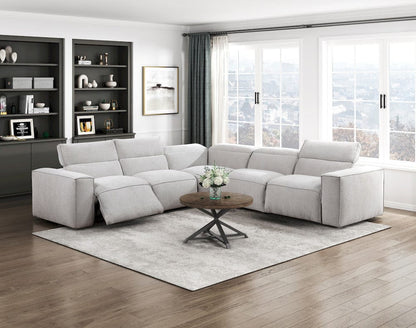 Homelegance  - Phoebe 5-Piece Modular Power Reclining Sectional W/ Power Headrests in Light gray - 8414GRYx5LRRRPWH  view 4
