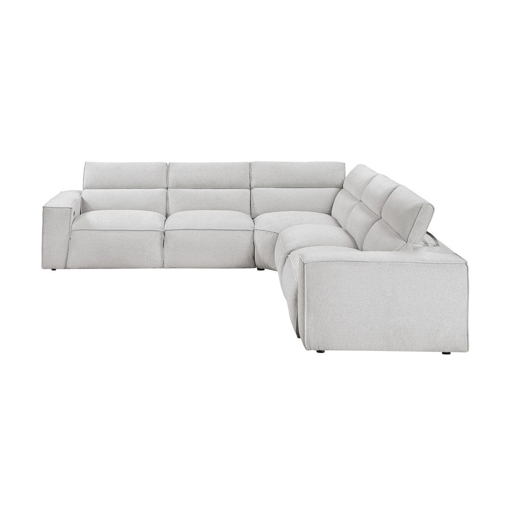 Homelegance  - Phoebe 5-Piece Modular Power Reclining Sectional W/ Power Headrests in Light gray - 8414GRYx5LRRRPWH  view 7