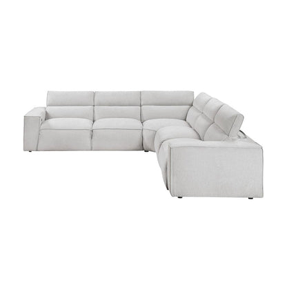 Homelegance  - Phoebe 5-Piece Modular Power Reclining Sectional W/ Power Headrests in Light gray - 8414GRYx5LRRRPWH  view 7