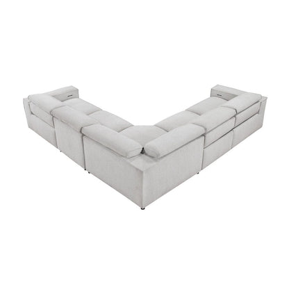 Homelegance  - Phoebe 5-Piece Modular Power Reclining Sectional W/ Power Headrests in Light gray - 8414GRYx5LRRRPWH  view 8