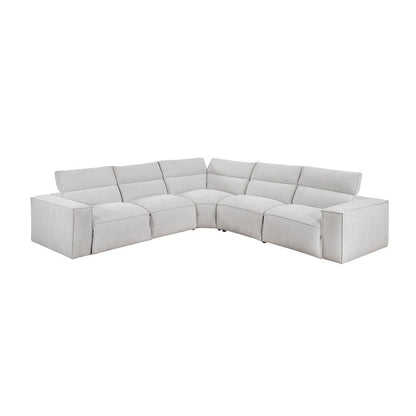 Homelegance  - Phoebe 5-Piece Modular Power Reclining Sectional W/ Power Headrests in Light gray - 8414GRYx5LRRRPWH  view 9