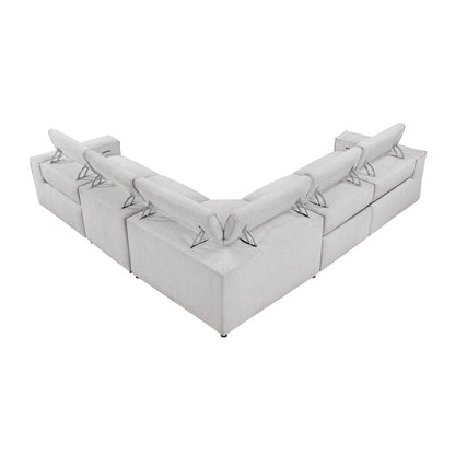Homelegance  - Phoebe 5-Piece Modular Power Reclining Sectional W/ Power Headrests in Light gray - 8414GRYx5LRRRPWH  view 10