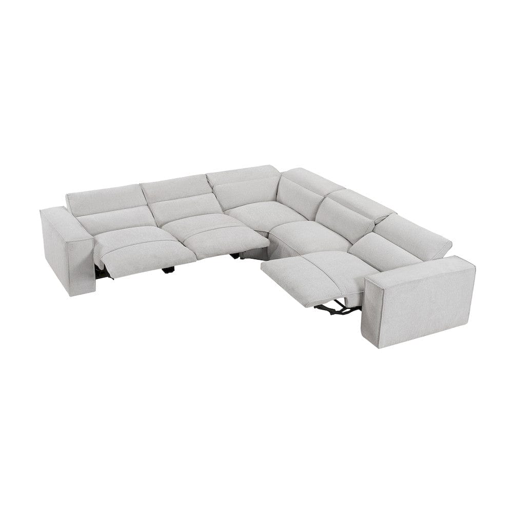 Homelegance  - Phoebe 5-Piece Modular Power Reclining Sectional W/ Power Headrests in Light gray - 8414GRYx5LRRRPWH  view 11