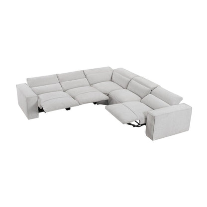 Homelegance  - Phoebe 5-Piece Modular Power Reclining Sectional W/ Power Headrests in Light gray - 8414GRYx5LRRRPWH  view 11