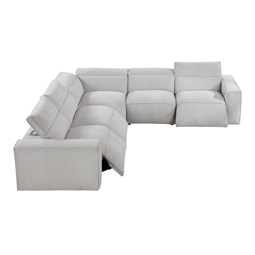 Homelegance  - Phoebe 5-Piece Modular Power Reclining Sectional W/ Power Headrests in Light gray - 8414GRYx5LRRRPWH  view 12