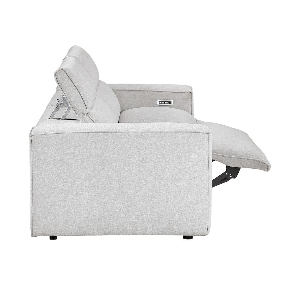 Homelegance  - Phoebe Power Double Reclining Love Seat W/ Power Headrests in Light gray - 8414GRY-2PWHx  view 3
