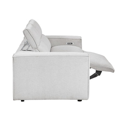 Homelegance  - Phoebe Power Double Reclining Love Seat W/ Power Headrests in Light gray - 8414GRY-2PWHx  view 3