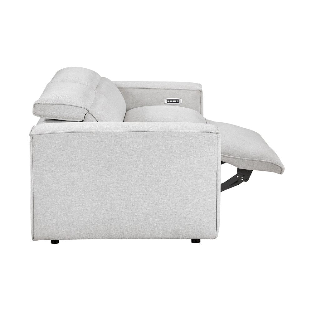 Homelegance  - Phoebe Power Double Reclining Love Seat W/ Power Headrests in Light gray - 8414GRY-2PWHx  view 4
