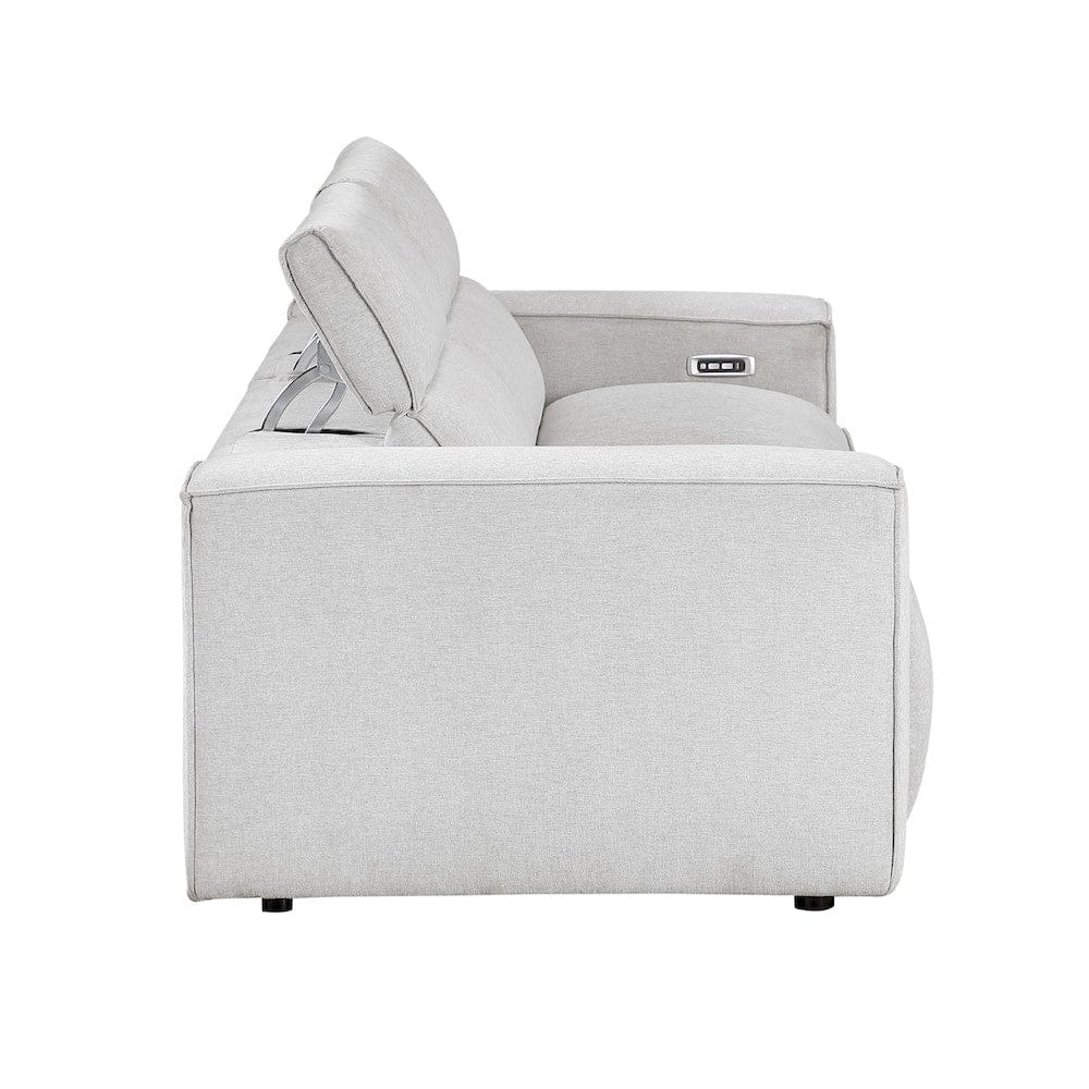Homelegance  - Phoebe Power Double Reclining Love Seat W/ Power Headrests in Light gray - 8414GRY-2PWHx  view 10