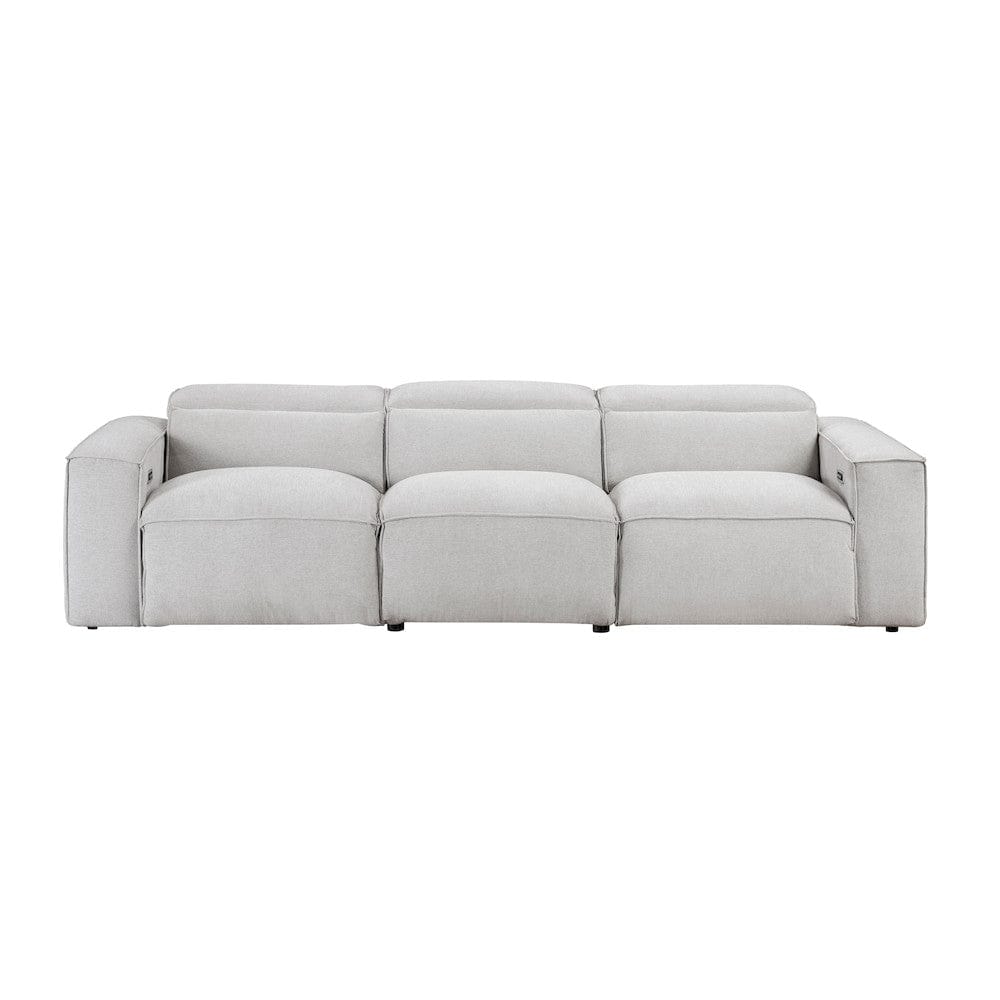 Homelegance  - Phoebe Power Double Reclining Sofa W/ Power Headrests in Light gray - 8414GRY-3PWHx  view 1