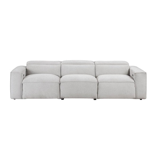 Homelegance  - Phoebe Power Double Reclining Sofa W/ Power Headrests in Light gray - 8414GRY-3PWHx  view 1