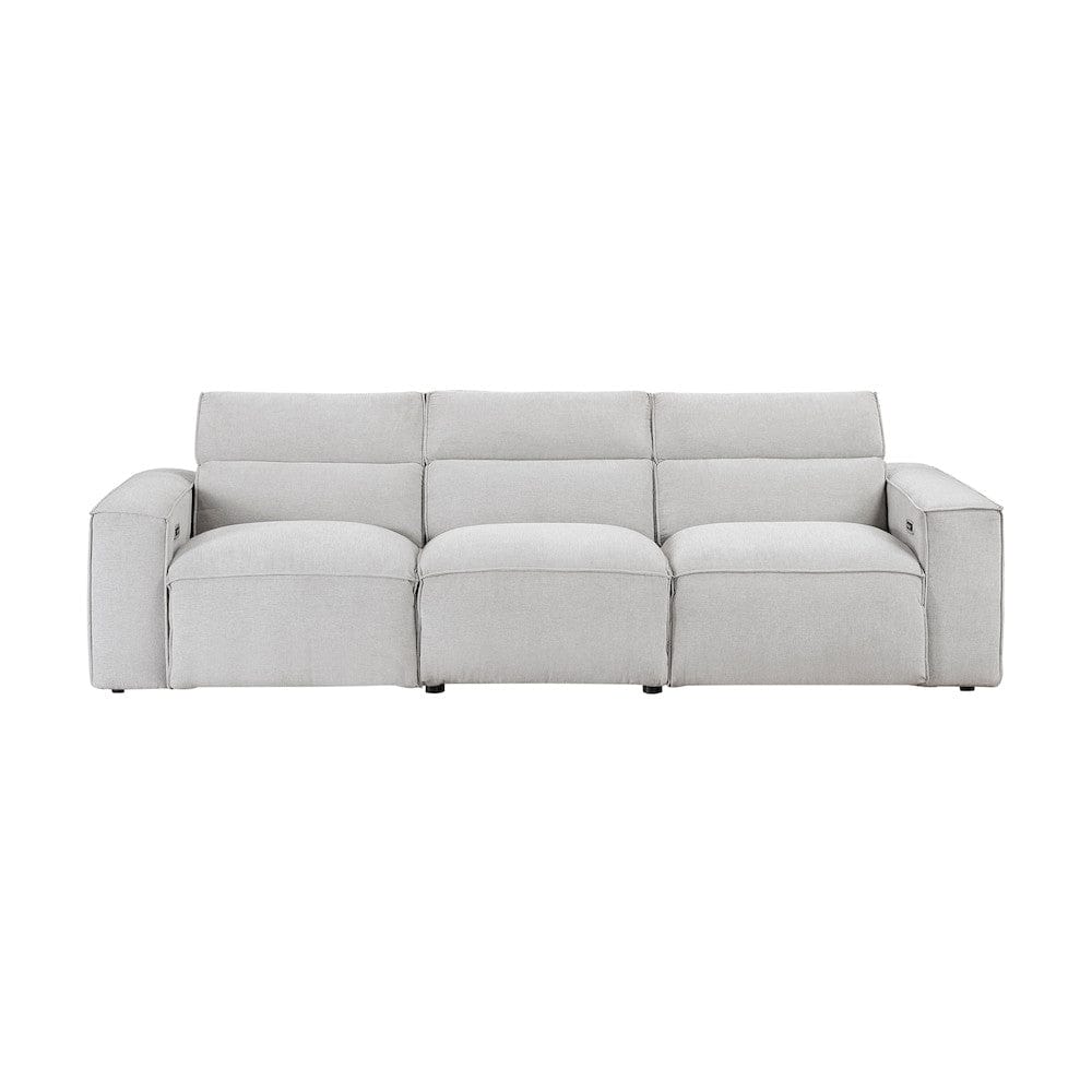 Homelegance  - Phoebe Power Double Reclining Sofa W/ Power Headrests in Light gray - 8414GRY-3PWHx  view 4