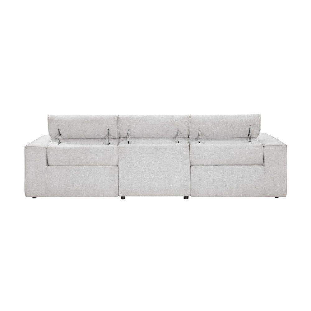 Homelegance  - Phoebe Power Double Reclining Sofa W/ Power Headrests in Light gray - 8414GRY-3PWHx  view 6
