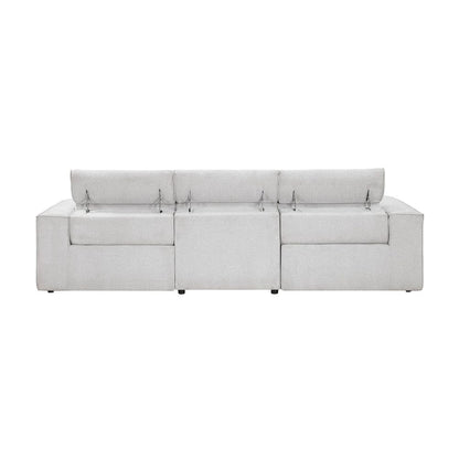 Homelegance  - Phoebe Power Double Reclining Sofa W/ Power Headrests in Light gray - 8414GRY-3PWHx  view 6