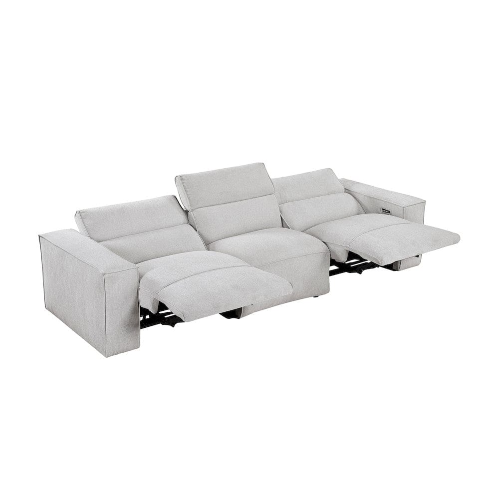 Homelegance  - Phoebe Power Double Reclining Sofa W/ Power Headrests in Light gray - 8414GRY-3PWHx  view 7