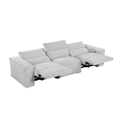 Homelegance  - Phoebe Power Double Reclining Sofa W/ Power Headrests in Light gray - 8414GRY-3PWHx  view 7