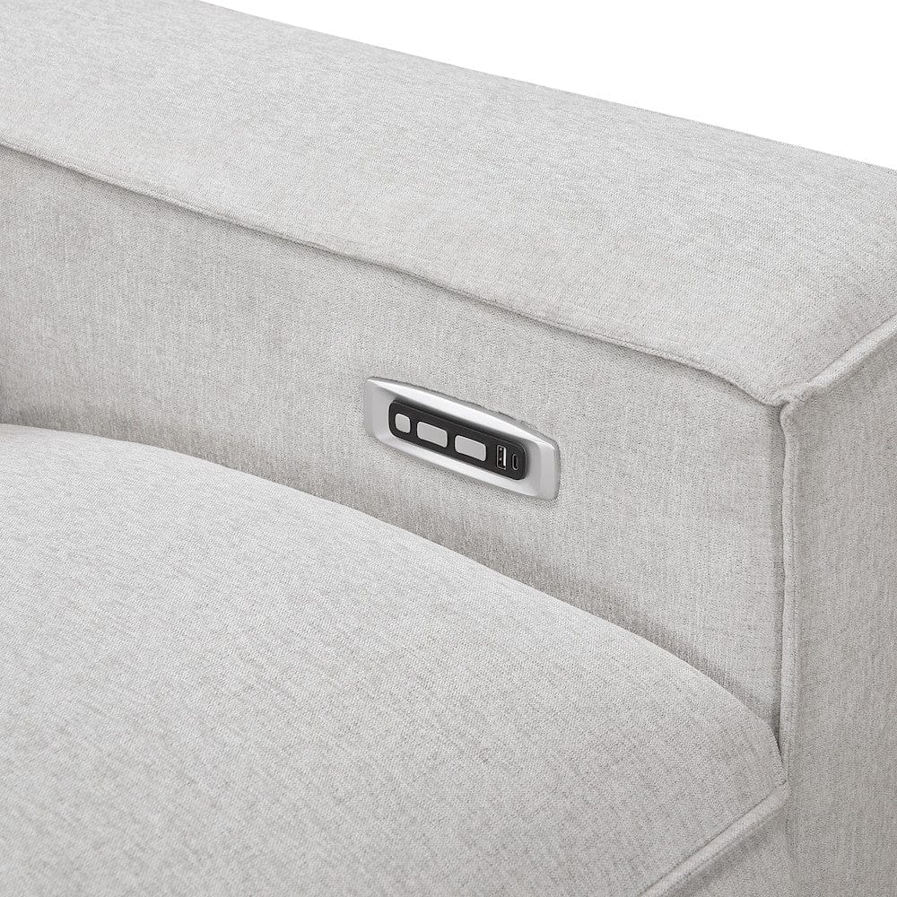 Homelegance  - Phoebe Power Double Reclining Sofa W/ Power Headrests in Light gray - 8414GRY-3PWHx  view 8