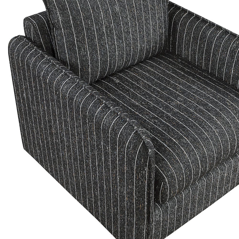 Homelegance  - Pinstripe Swivel Chair in Black and white stripe - 1264BK-1  view 2