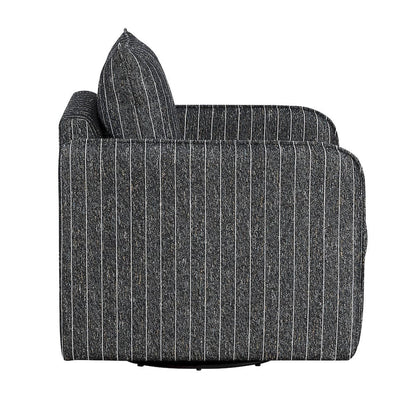 Homelegance  - Pinstripe Swivel Chair in Black and white stripe - 1264BK-1  view 6