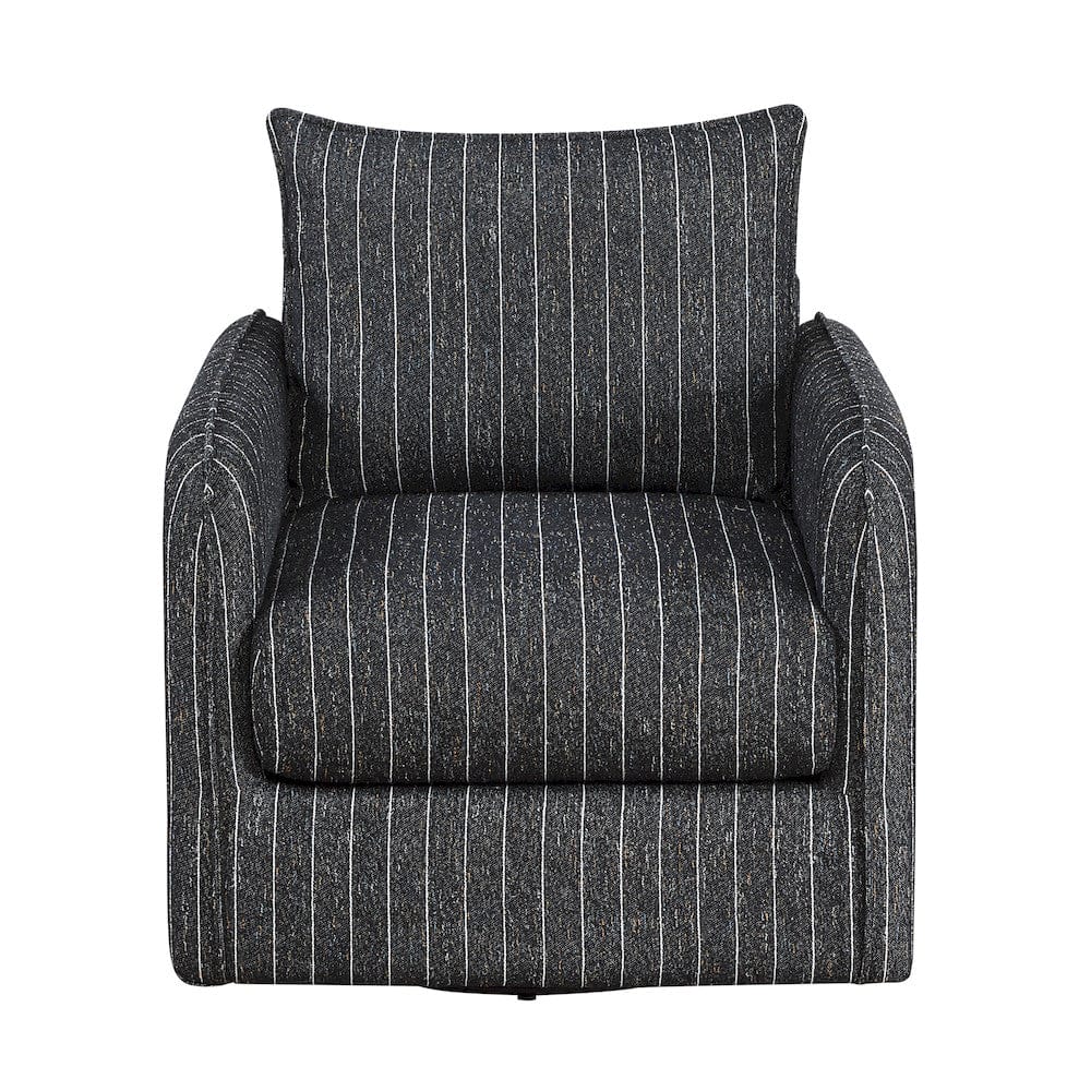 Homelegance  - Pinstripe Swivel Chair in Black and white stripe - 1264BK-1  view 9