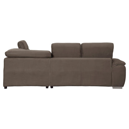 Homelegance  - Platina 3-Piece Sectional W/ Adjustable Headrests, Pull-out Bed and Right Chaise W/ Storage Ottoman in Chocolate - 8277CHx  view 2