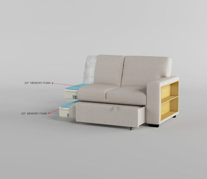 Homelegance  - Pompano Sectional W/ Left Chaise, Pull-out Bed and Hidden Storage, Charging Ports in Beige - 9630BEx2LC2R  view 5