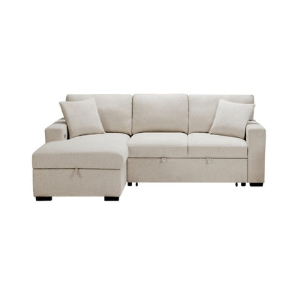 Homelegance  - Pompano Sectional W/ Left Chaise, Pull-out Bed and Hidden Storage, Charging Ports in Beige - 9630BEx2LC2R  view 11