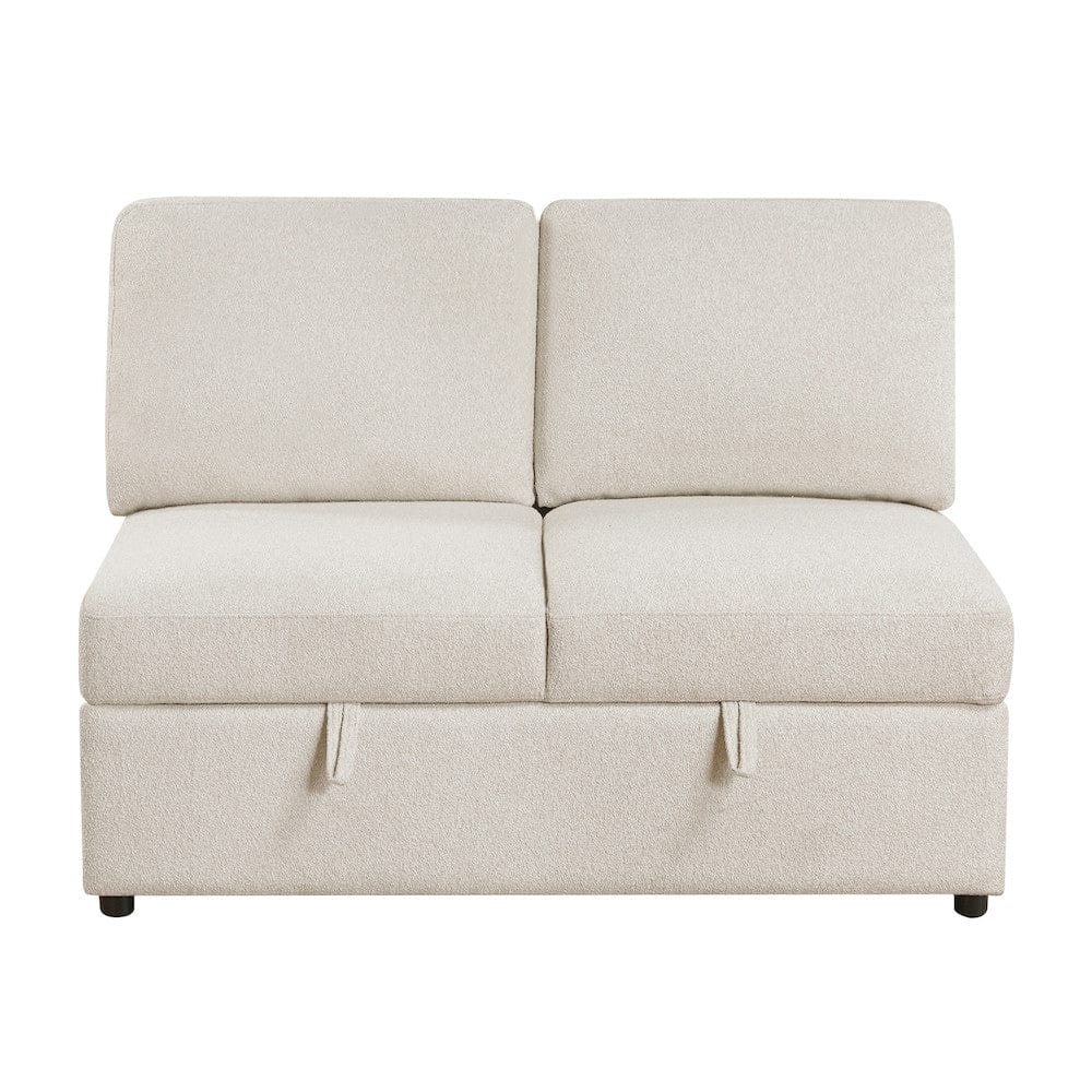 Homelegance  - Pompano Sectional W/ Left Chaise, Pull-out Bed, Hidden Storages and Shelves, Charging Ports in Beige - 9630BEx3LC2R  view 4
