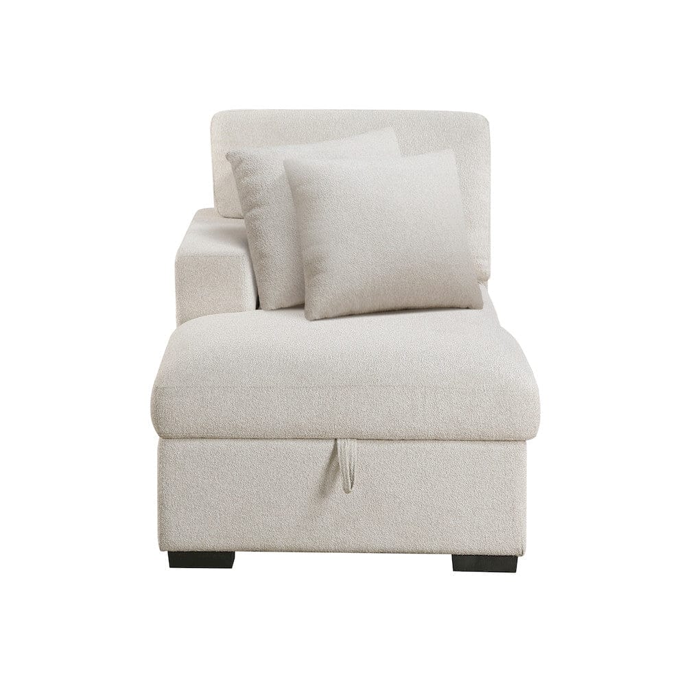 Homelegance  - Pompano Sectional W/ Left Chaise, Pull-out Bed, Hidden Storages and Shelves, Charging Ports in Beige - 9630BEx4LC2R  view 9