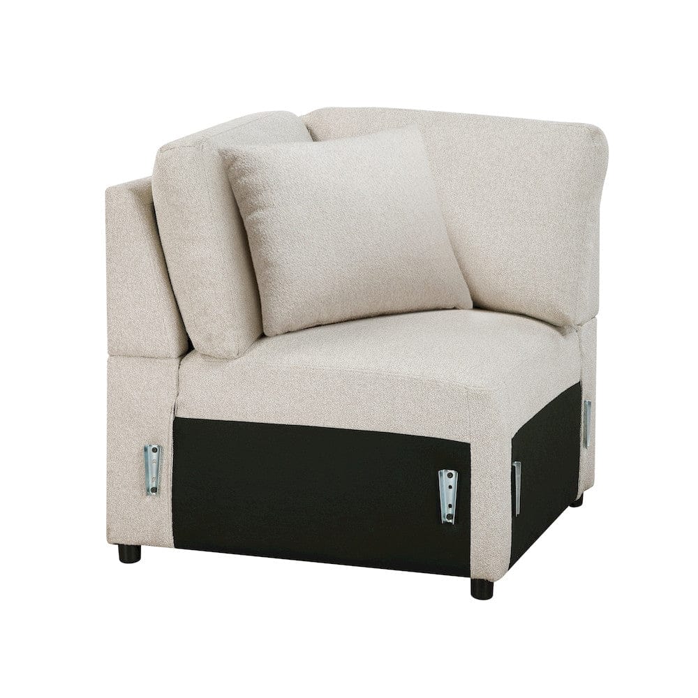 Homelegance  - Pompano Sectional W/ Left Chaise, Pull-out Bed, Hidden Storages and Shelves, Charging Ports in Beige - 9630BEx4LC2R  view 11
