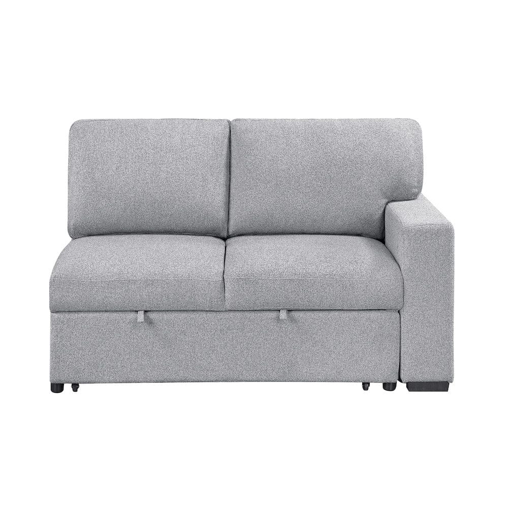 Homelegance  - Pompano Sectional W/ Left Chaise, Pull-out Bed, Hidden Storages and Shelves, Charging Ports in Gray - 9630GYx2LC2R  view 3