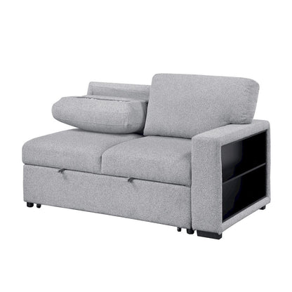 Homelegance  - Pompano Sectional W/ Left Chaise, Pull-out Bed, Hidden Storages and Shelves, Charging Ports in Gray - 9630GYx2LC2R  view 8