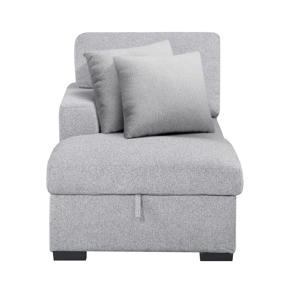 Homelegance  - Pompano Sectional W/ Left Chaise, Pull-out Bed Hidden Storages and Shelves, Charging Ports in Gray - 9630GYx3LC2R  view 8