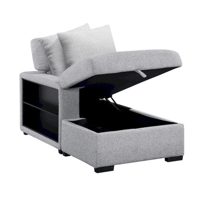 Homelegance  - Pompano Sectional W/ Left Chaise, Pull-out Bed Hidden Storages and Shelves, Charging Ports in Gray - 9630GYx3LC2R  view 9