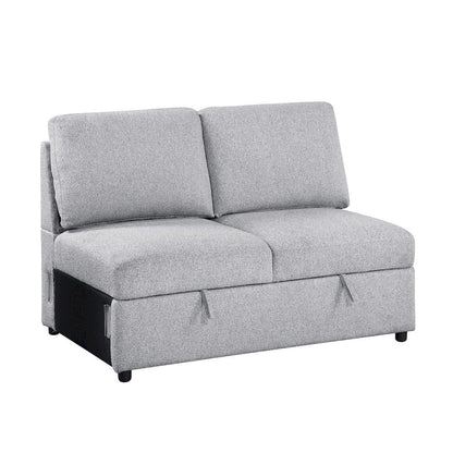 Homelegance  - Pompano Sectional W/ Left Chaise, Pull-out Bed Hidden Storages and Shelves, Charging Ports in Gray - 9630GYx3LC2R  view 11